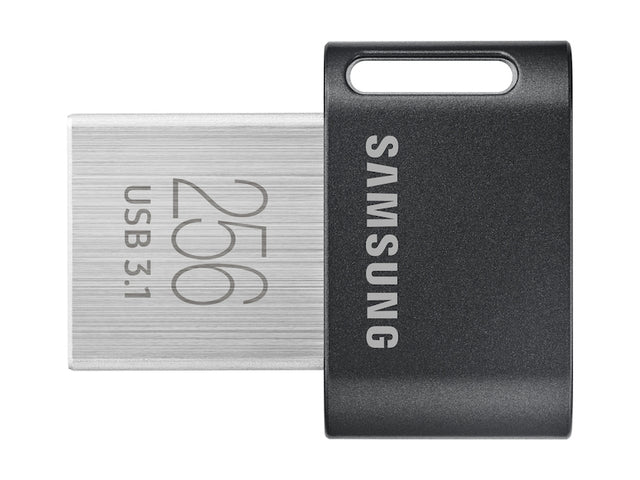 Samsung FIT Plus USB flash drive 256 GB USB Type-A 3.2 Gen 1 (3.1 Gen 1) Black, Stainless steel