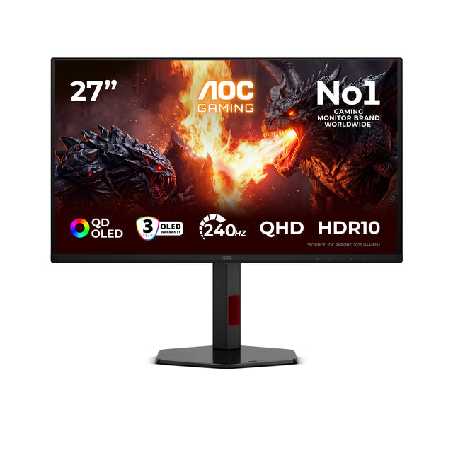 AOC G4 Q27G4ZDR computer monitor 67.3 cm (26.5") 2560 x 1440 pixels Quad HD QD-OLED Black, Red