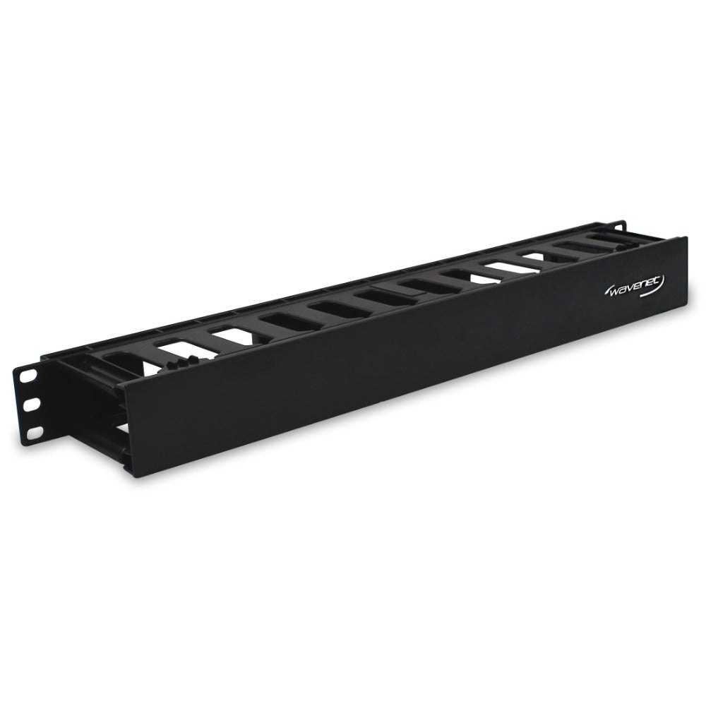 Wavenet Plastic Duct Horizontal Cable Manager, Single‐Sided, W/Cover, 1u
