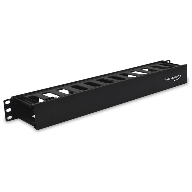 Wavenet Plastic Duct Horizontal Cable Manager, Single‐Sided, W/Cover, 1u