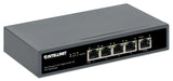 Intellinet 5-Port Gigabit Switch with PoE Passthrough, One IEEE 802.3bt (PoE++ / 4PPoE) PD PoE Port with 95 W Power Input, Four PSE PoE ports, PoE Power Budget up to 65 W, IEEE 802.3at/af Compliant Output, Desktop, Wall-mount Option