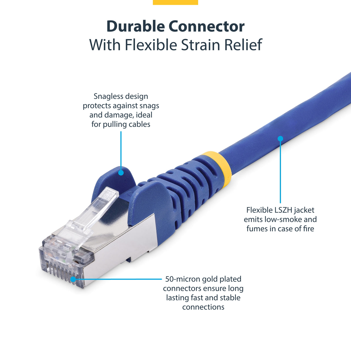StarTech.com 6ft Blue CAT8 Ethernet Cable, Snagless RJ45, 25G/40G, 2000MHz, 100W PoE++, S/FTP, 26AWG Pure Bare Copper Wire, LSZH, Shielded Network Patch Cord w/Strain Reliefs, Individually Tested