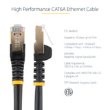StarTech.com 35ft CAT6a Ethernet Cable - 10 Gigabit Shielded Snagless RJ45 100W PoE Patch Cord - 10GbE STP Network Cable w/Strain Relief - Black Individually Tested/Wiring is UL Certified/TIA