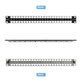 StarTech.com 48 Port 1U Blank Keystone Patch Panel, Rackmount Cat6 Patch Panel for RJ45 STP Ethernet Network Jacks