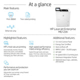 HP LaserJet Enterprise M612dn Black and white Printer, Ethernet Only; Duplex