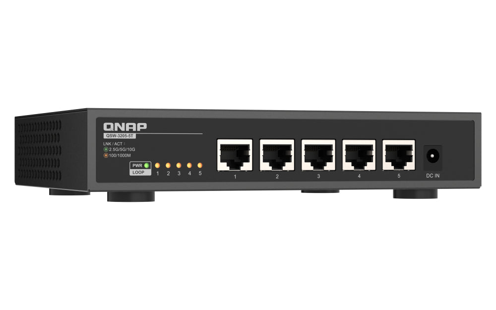 QNAP QSW-3205-5T network switch Unmanaged 10G Ethernet (100/1000/10000) Desktop Black