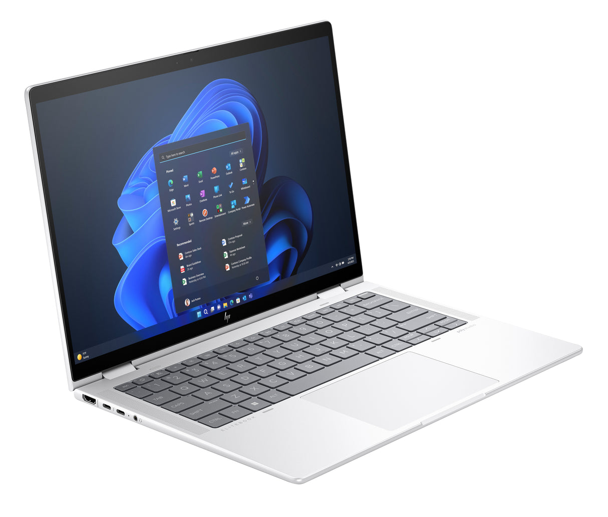 HP Elite x360 1040 G11 Intel Core Ultra 7 155H Hybrid (2-in-1) 35.6 cm (14") Touchscreen WUXGA 32 GB LPDDR5x-SDRAM 512 GB SSD Wi-Fi 6E (802.11ax) Windows 11 Pro Silver