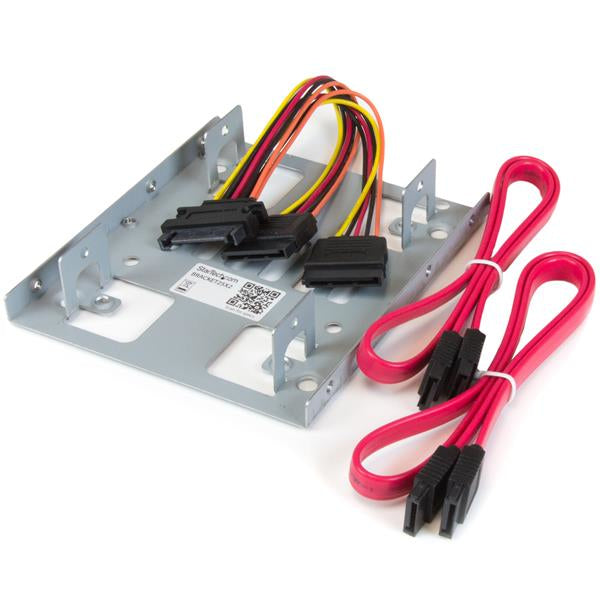 StarTech.com Dual 2.5" to 3.5" HDD Bracket for SATA Hard Drives - 2 Drive 2.5" to 3.5" Bracket for Mounting Bay - TAA