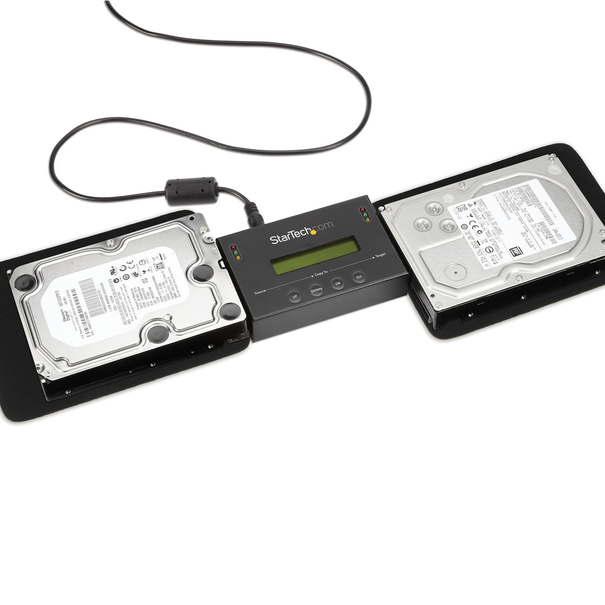 StarTech.com 1:1 Standalone Hard Drive Duplicator & Eraser, SATA HDD / SSD Disk Cloner / Copier / Wiper / Sanitizer, Drive Cloning / Recovery Tool, LCD Display, TAA Compliant - OS Independent
