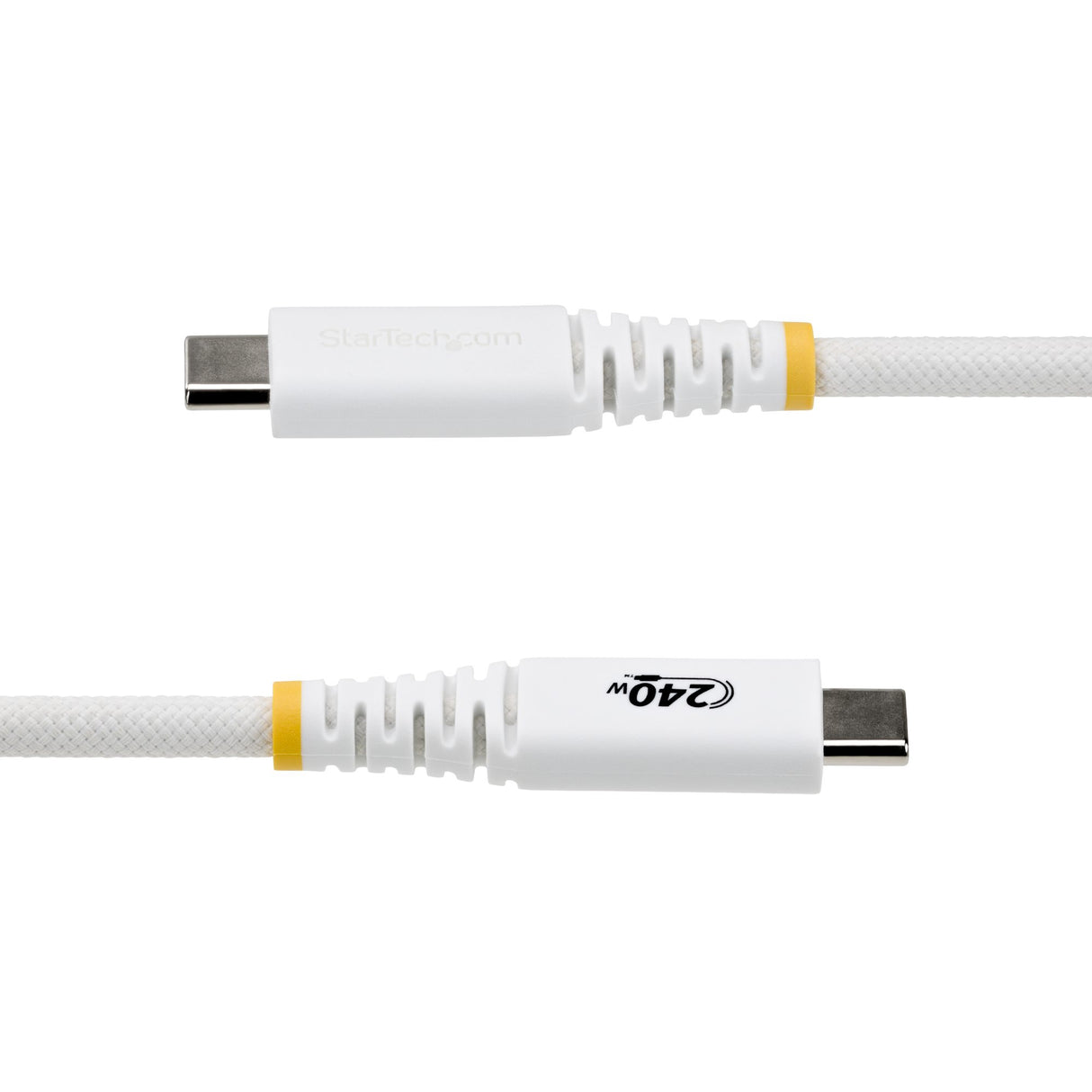StarTech.com 10ft (3m) USB-C Charging Cable, Durable and Ultra-Flexible, 240W (5A) PD EPR, USB 2.0 Laptop Charger Cable, USB-IF Certified, Rugged USB-C Charging Cord - White