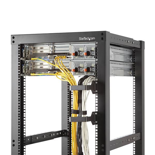 StarTech.com 1.5U Multi-Directional Vertical 2.4 x 3.9in (6 x 10cm) Server Rack Cable Management D-Ring Hook; Network Rack-Mount Cord Organizer; Cable Manager for 19" and 10" Cabinets