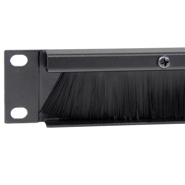 StarTech.com 1U High-density Brush Strip Cable Management Panel, Sturdy Steel Horizontal Data Centre Cable Organizer