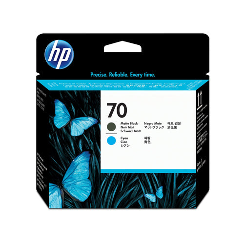 HP 70 Matte Black and Cyan Printhead