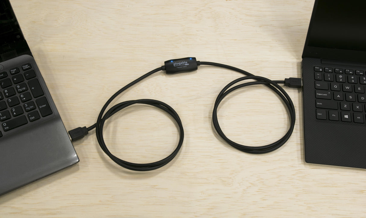 Plugable Technologies USB 3.0 Transfer Cable, Unlimited Use, Transfer Data Between 2 Windows PC's, Compatible with Windows 11, 10, 8.1, 8, 7, Vista, XP, Bravura Easy Computer Sync Software Included