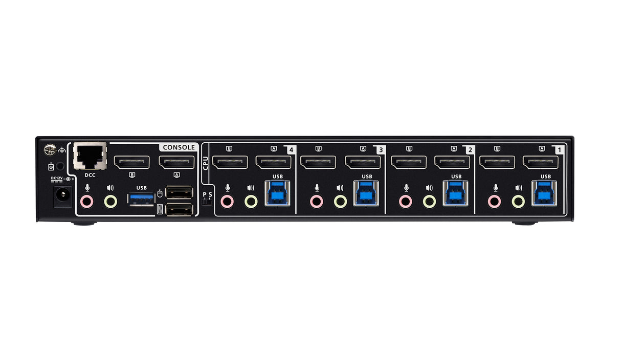 ATEN 4-Port USB 3.0 8K DisplayPort Dual-Display KVMP™ Switch (Cables included)