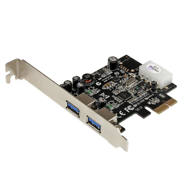 StarTech.com 2 Port PCI Express PCIe SuperSpeed (5Gbps) USB 3.0 Card Adapter with UASP - LP4 Power
