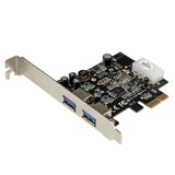 StarTech.com 2 Port PCI Express PCIe SuperSpeed (5Gbps) USB 3.0 Card Adapter with UASP - LP4 Power
