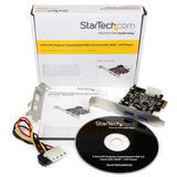 StarTech.com 2 Port PCI Express PCIe SuperSpeed (5Gbps) USB 3.0 Card Adapter with UASP - LP4 Power