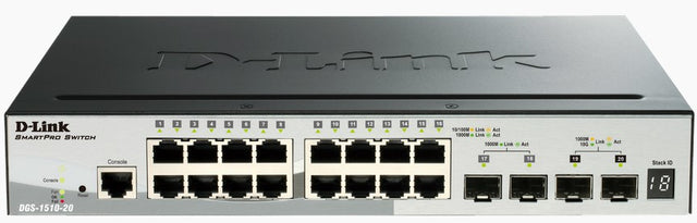 D-Link 20-Port Gigabit Stackable Smart Managed Switch including 2 x 10G SFP+ & 2 x SFP
