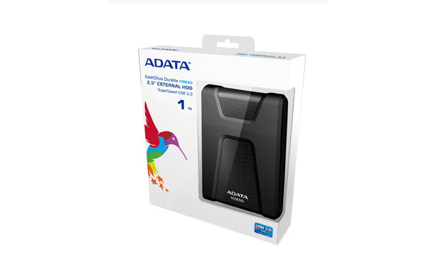ADATA DashDrive Durable HD650 external hard drive 1 TB 2.5" USB 3.2 Gen 1 (3.1 Gen 1) Black
