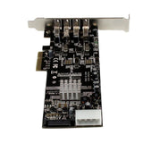 StarTech.com 4 Port PCI Express PCIe SuperSpeed (5Gbps) USB 3.0 Card Adapter w/ 2 Dedicated 5Gbps Channels - UASP - SATA / LP4 Power