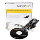 StarTech.com 4 Port PCI Express PCIe SuperSpeed (5Gbps) USB 3.0 Card Adapter w/ 2 Dedicated 5Gbps Channels - UASP - SATA / LP4 Power