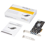 StarTech.com 4 Port USB 3.0 PCIe Card w/ 4 Dedicated 5Gbps Channels (USB 3.2 Gen 1) - UASP - SATA / LP4 Power - PCI Express Adapter Card