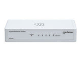 Manhattan 5-Port Gigabit Ethernet Switch, Desktop Size, Plastic, IEEE 802.3az (Energy Efficient Ethernet), Three Year Warranty, Box