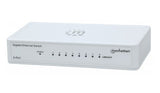 Manhattan 8-Port Gigabit Ethernet Switch, Desktop Size, Plastic, IEEE 802.3az (Energy Efficient Ethernet), Three Year Warranty, Box