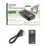 Plugable Technologies USB 2.0 to VGA Video Graphics Adapter for Multiple Monitors up to 1920x1080 Supports Windows 11,10, 8.1, 7, XP, Mac, and ChromeOS