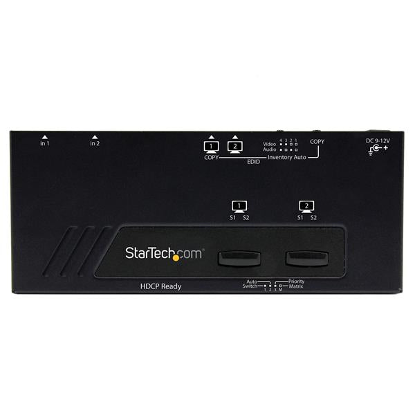 StarTech.com 2X2 HDMI Matrix Switch w/ Automatic and Priority Switching – 1080p - TAA