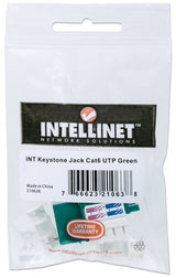 Intellinet Keystone Jack, Cat6, UTP, Punch-down, Green