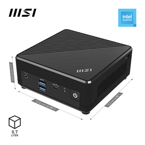 MSI Cubi N ADL Intel N100 Desktop PC, NUC, SFF, Mini Computer, HTPC, (4GB RAM, 128GB SSD, Windows 11 PRO), UHD Graphics/Type C/HDMI/DisplayPort/Dual LAN/WiFi 5/BT 5.1/VESA