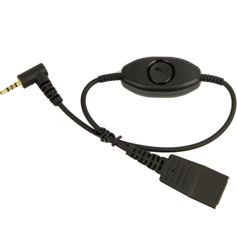 Jabra QD to 2.5mm w. Answer Button for Cisco, Nokia