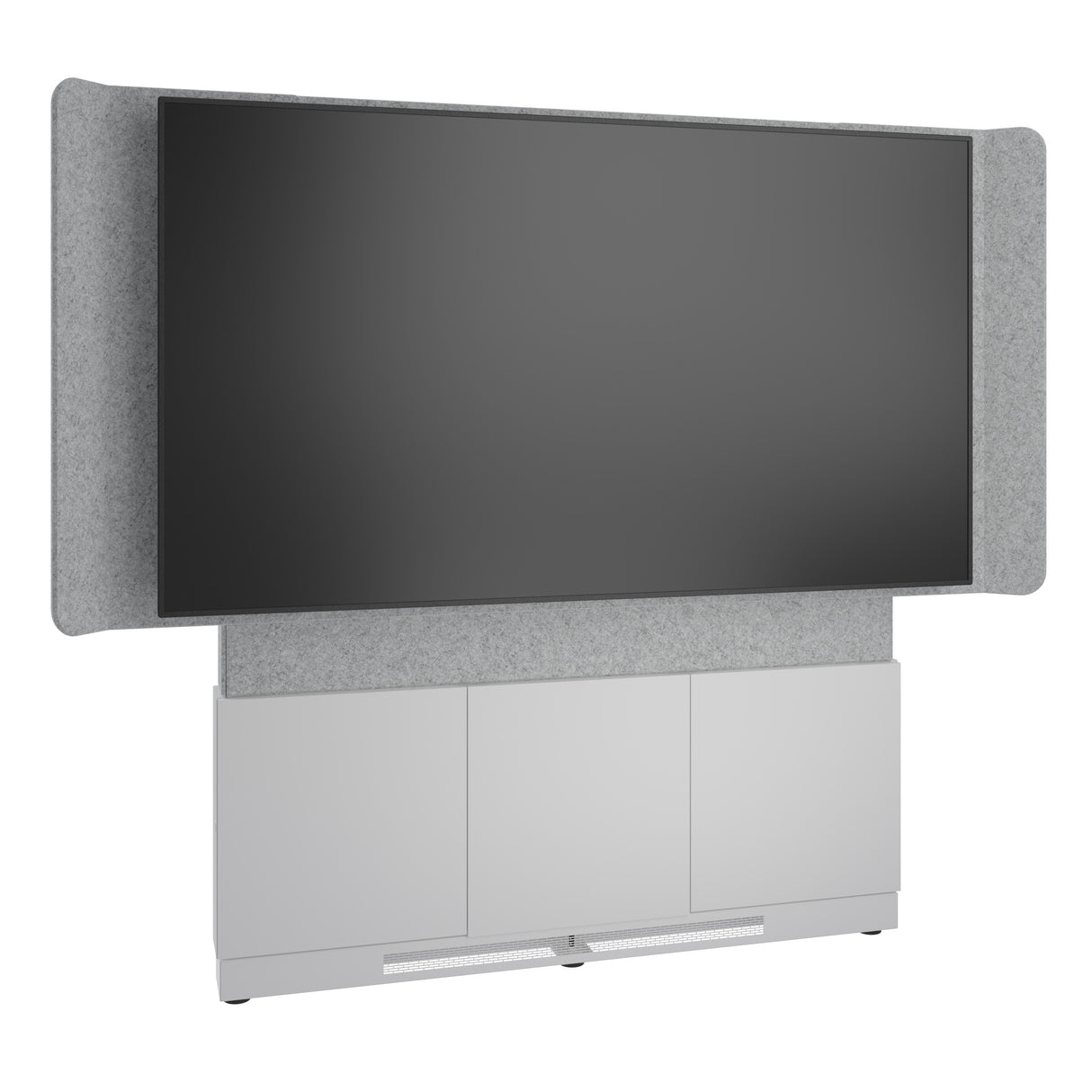Middle Atlantic ForumTM Floor-to-Wall Mounted 66" (3 Bay) Display Stand for (1) 86" to 100" Display, Light Colorway
