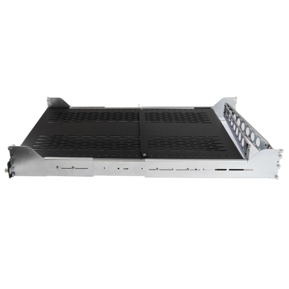 StarTech.com 2U Vented Sliding Server Rack Shelf w/ Cable Management Arm - 27.6 to 31.6in Adjustable Mounting Depth - 110lb - 19" Server Tray Shelf for Equipment Rack - 24in Deep