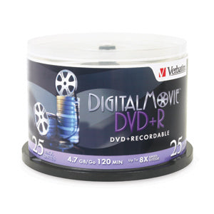 Verbatim DigitalMovie™ DVD+R 4.7GB 8X 25pk Spindle 25 pc(s)