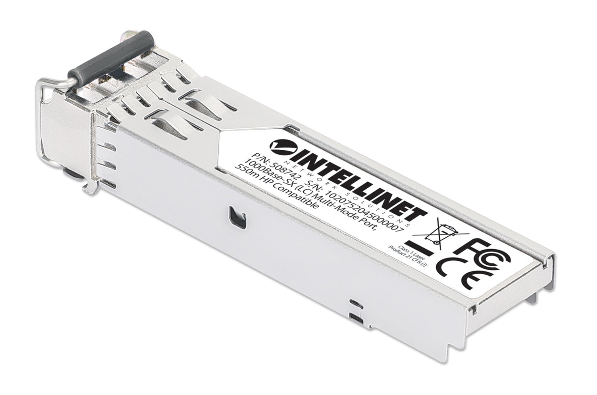 Intellinet Transceiver Module Optical, Gigabit Fiber SFP Mini-GBIC, 1000Base-Sx (LC) Multi Mode Duplex Port, 550m, Wavelength 850nm, Ethernet, Fibre, HPE Compliant, Equivalent to HPE models J4858A / J4858B / J4858C / J4858D, Three Year Warranty