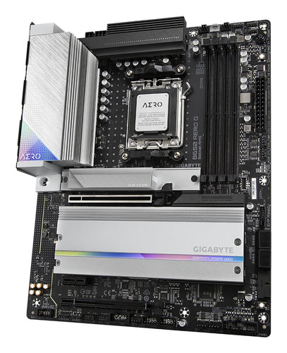 GIGABYTE B650 AERO G Motherboard - AMD Ryzen 9000 Series CPUs, up to 8000MHz DDR5 (OC), 1xPCIe 5.0 + 2xPCIe 4.0 M.2, 2.5GbE LAN, WIFI 6E, USB 3.2 Gen 2