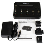 StarTech.com Standalone 1 to 5 USB Thumb Drive Duplicator and Eraser, Multiple USB Flash Drive Copier, System and File and Whole-Drive Copy at1.5 GB/min, Single and 3-Pass Erase, LCD Display - TAA
