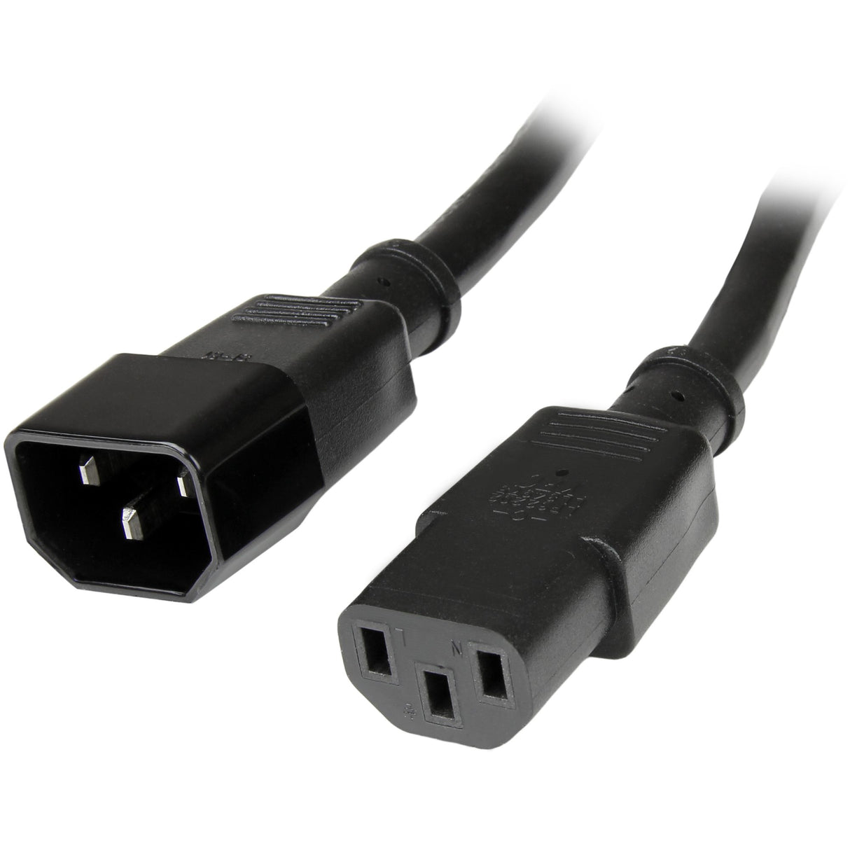 StarTech.com 1ft (30cm) Power Extension Cord, C14 to C13, 10A 125V, 18AWG, Computer Power Cord Extension, IEC-320-C14 to IEC-320-C13 AC Power Cable Extension for Power Supply, UL Listed