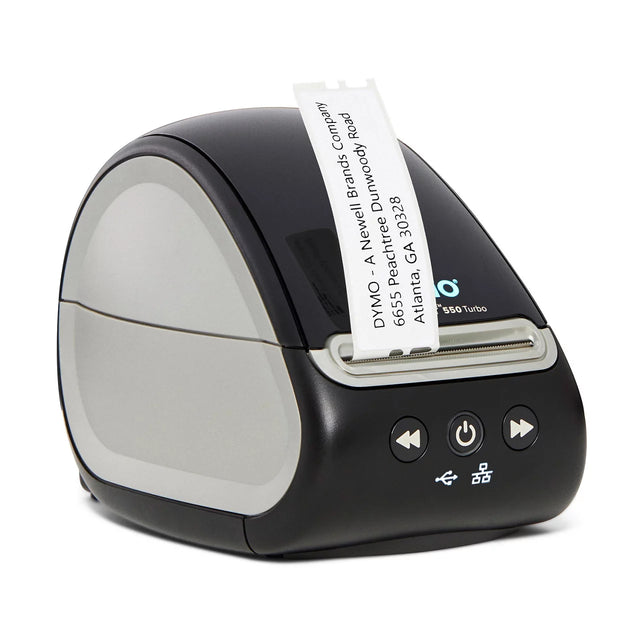 DYMO LabelWriter 550 Turbo Label Printer | Label Maker with High-Speed Direct Thermal Printing | Automatic Label Recognition | Prints Shipping Labels & More with USB/LAN Connectivity | UK 3 Pin Plug
