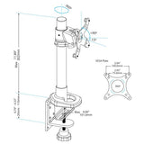 StarTech.com Single-Monitor Desk Mount - Height Adjustable - Steel - For up to 34" (30.9lb/14kg) Displays - TAA