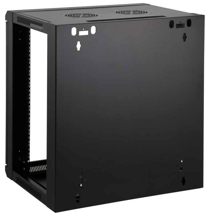 Intellinet 19" Network Cabinet - Wall Mount (Standard), 6U, 450mm Deep, Black, Flatpack, Max 60kg, Suitable also for use on desk or floor, Usable Depth 270mm to 350mm, Metal & Glass Door, Back Panel, Removeable Sides,Parts for wall installation not...