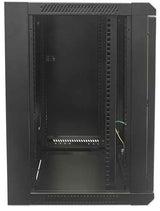 Intellinet 19" Network Cabinet - Wall Mount (Standard), 6U, 450mm Deep, Black, Flatpack, Max 60kg, Suitable also for use on desk or floor, Usable Depth 270mm to 350mm, Metal & Glass Door, Back Panel, Removeable Sides,Parts for wall installation not...