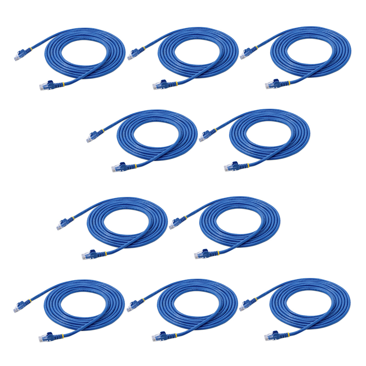 StarTech.com 10 ft. CAT6 Ethernet cable - 10 Pack - Blue CAT6 Patch Cord - Snagless RJ45 Connectors - 24 AWG Copper Wire – UTP Ethernet Cable