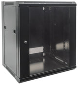 Intellinet 19" Network Cabinet - Wall Mount (Standard), 9U, 450mm Deep, Black, Flatpack, Max 60kg, Suitable also for use on desk or floor, Usable Depth 270mm to 350mm, Metal & Glass Door, Back Panel, Removeable Sides,Parts for wall installation not...
