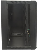 Intellinet 19" Network Cabinet - Wall Mount (Standard), 9U, 450mm Deep, Black, Flatpack, Max 60kg, Suitable also for use on desk or floor, Usable Depth 270mm to 350mm, Metal & Glass Door, Back Panel, Removeable Sides,Parts for wall installation not...