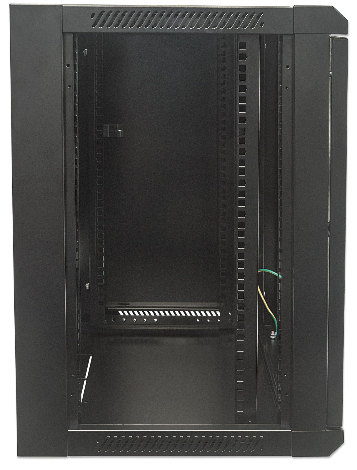 Intellinet 19" Network Cabinet - Wall Mount (Standard), 12U, 450mm Deep, Black, Flatpack, Max 60kg, Suitable also for use on desk or floor, Usable Depth 270mm to 350mm, Metal & Glass Door, Back Panel, Removeable Sides,Parts for wall installation not...