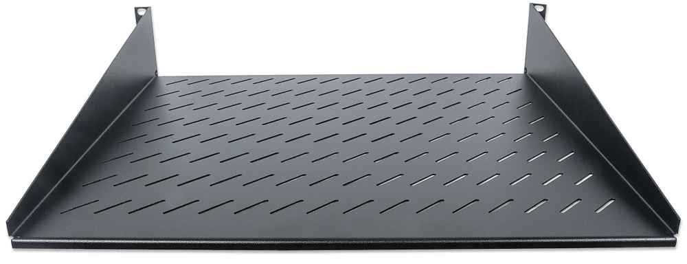 Intellinet 19" Cantilever Shelf, 2U, 2-Point Front Mount, 400mm Depth, Vented, Max 25kg, Black, Three Year Warranty
